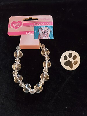 #ad Clear Beaded Summer Sparkle Smoochie Pooch Necklace Xsmall $5.50