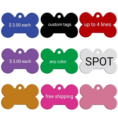 #ad Custom Laser Engraved ID TAG PERSONALIZED Dog Name Tag FREE SHIP $3.00