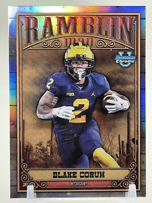 #ad 2023 Bowman University Chrome Blake Corum Ramblin’ Man Insert #RM 8 LA Rams $2.74