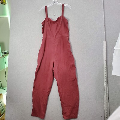 #ad Abercrombie amp; Fitch Women Jumpsuit XL Red Sleeveless Smock Viscose READ $21.88