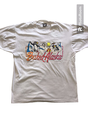 #ad Vintage Baked Alaska Polar Bears Single Stitch Graphic T shirt XL $28.00