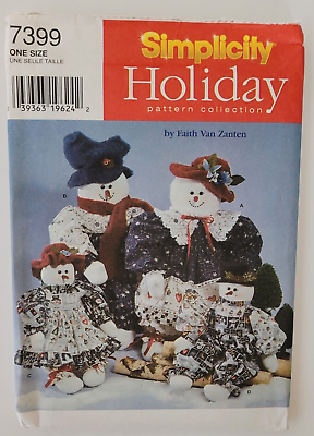 #ad Simplicity Craft Pattern 7399 Christmas Holiday Decor 22quot; amp; 33quot; Snowman woman UC $13.99