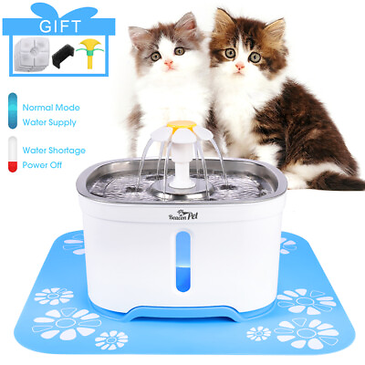 #ad Automatic Electric Pet Water Fountain Cat Dog Drinking Dispenser w Filter Mat $8.99