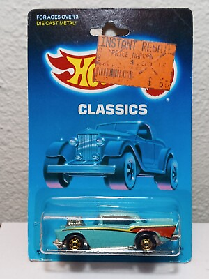 #ad HOTWHEELS quot;57 CHEVYquot; TEAL Blue GOLD HOT ONES WHEELS VARIATION Classics Card. $14.95