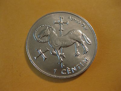 #ad 2002 Andorra Coin 1 centim Agnus Dei Lamb of God nice large coin religion $2.25
