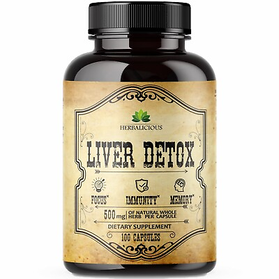 #ad Liver Detox 100Caps Milk Thistle Cleanse and Detox Supplement for Liver Support $19.99