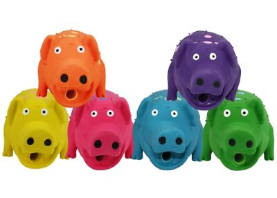 #ad Multipets 9 Inch Latex Polka Dot Globlet Pig Dog Toy Assorted Colors $10.76