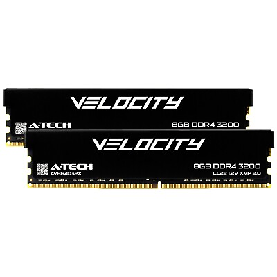 #ad A Tech Velocity 16GB 2x 8GB PC4 25600 DDR4 3200 XMP Desktop PC Gaming Memory RAM $39.99