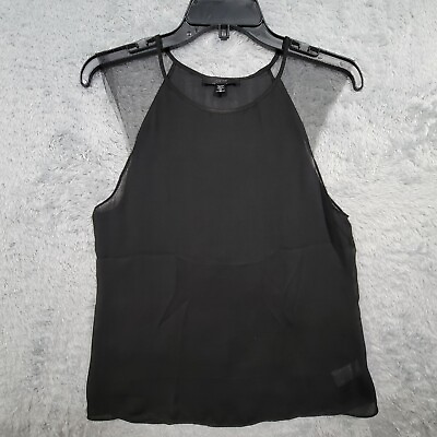 #ad Joes Shirt Womens XS Black Mesh Tulle Shoulders Sleeveless Tank Career $14.99