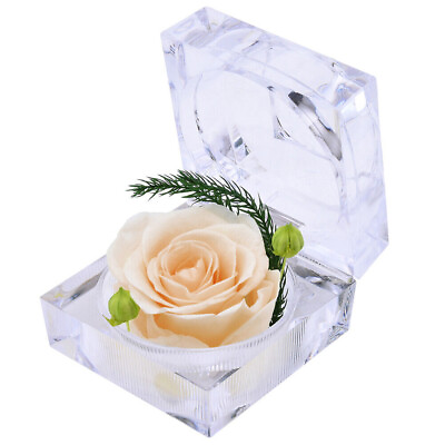 #ad ️Eternal Preserved Real Rose Flower Acrylic Crystal Box Valentine#x27;s Day Gift New $5.99