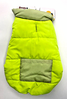 Boots amp; Barkley Dog Small Lime Green Puffer Vest Jacket Coat Water Resistant $9.99