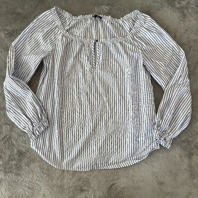 #ad Rag amp; Bone 100% Cotton Striped Peasant Boho Top Blouse Shirt SMALL $23.82