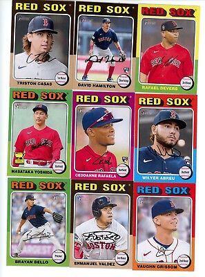 #ad 2024 TOPPS HERITAGE BASE TEAM SET BOSTON RED SOX QTY $5.75