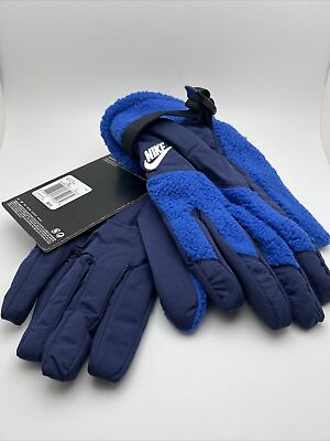 #ad $60 Nike Air Sportswear Sherpa Fleece Gloves Black Size Large $48.00