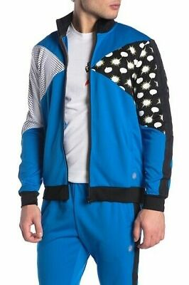 #ad Asics Tiger Mens Track Full Zipper Jacket Clothes Medium Blue $50.00