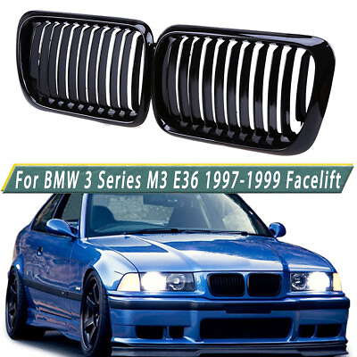 #ad Front Hood Kidney Grille Grill Gloss Black For BMW 3 Series M3 E36 1996 1999 $28.99