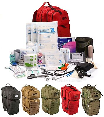 #ad ELITE FIRST AID Tactical Trauma Kit #3 STOCKED w Backpack Medic Survival $174.25