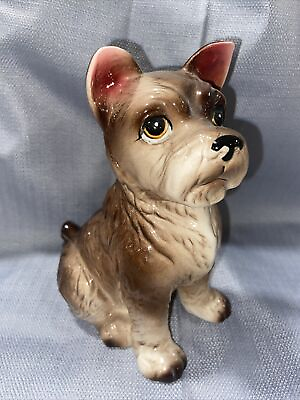 #ad Vintage Ceramic Porcelain Terrier Dog Figurine 6.5” $13.95