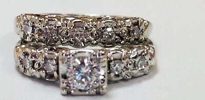 #ad Solid 14 K White Gold With Genuine Natural Diamonds VS Clarity $1500.00