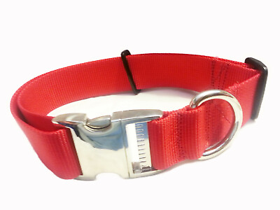 #ad 1quot; Webbing Adjustable Dog Collar Metal Side Release Buckles Handmade USA $14.95