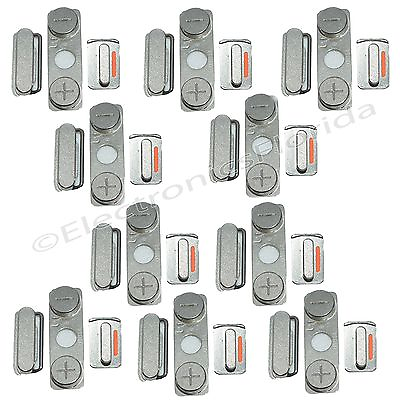 #ad LOT Lock Key Side Volume Mute Switch Power Button Set for iPhone 4s Silver b156 $4.99