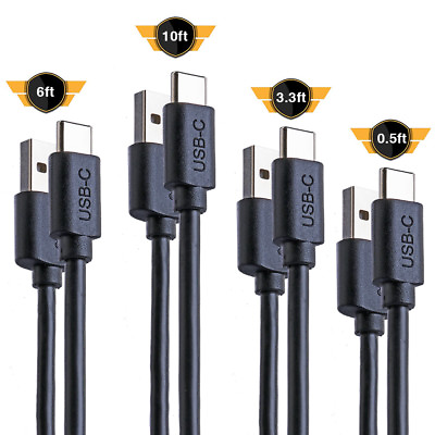 #ad USB IF Certified Black USB C Type C 3.1 Fast Chargingamp;Data Sync Cable 3ft 10ft $7.99