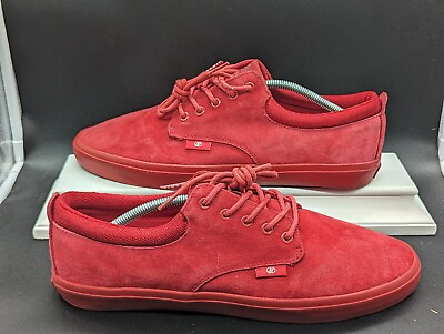 #ad Radii The Jax Limited Edition Red on Red Suede Skate Casual Street Wear Sz 12 $60.00