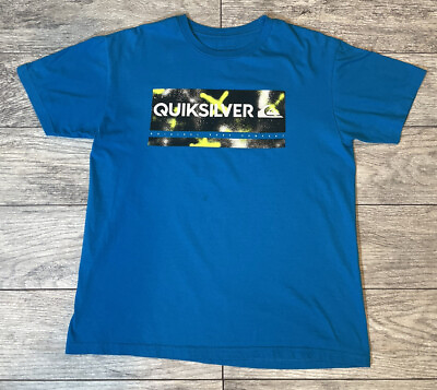 #ad Quiksilver Surf company blue short sleeve t shirt sz M $6.48