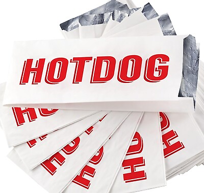 #ad Greaseproof Warming Foil Hotdog Wrapper Bags 100pk. Classic Hotdog Bags $24.95
