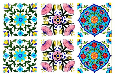 #ad Set of 6 Home Decor Moroccan Pottery Ceramic Handmade Wall Tiles 6 x 6 Inch $108.81