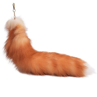 #ad 50cm 20quot; Large Real Fox Fur Tail Keychain Furry Cosplay Toys Bag Charm Pendant $9.99