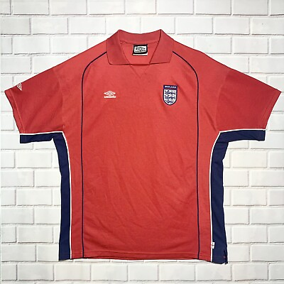 #ad Umbro England Soccer Team Polo Shirt Sz XL Red $29.99