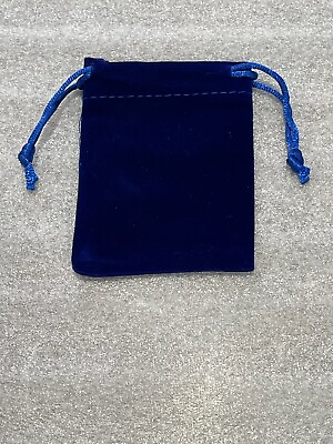 #ad 1 Velvet Drawstring Pouch Blue 3quot; x 3 1 2quot; Coin Bag $5.99