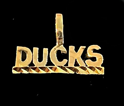 #ad Anaheim Ducks Oregon Ducks Team Name Pendant 24k Gold Plated Fan jewelry $15.49