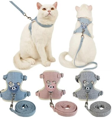 #ad Dog Harness Leash Set for Small Dogs Adjustable Puppy Cat Harness Vest French Bu $7.49