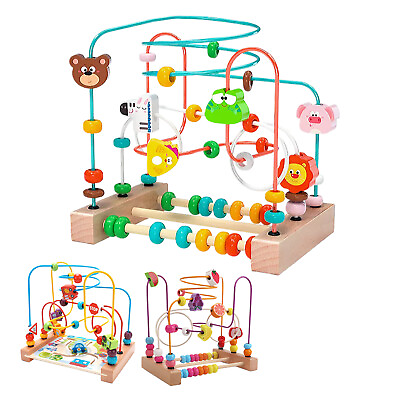 #ad Bead Maze Toy Cartoon Colorful Cute Safe Maze Toys Bead Toy Kids Wooden $44.69