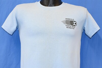 #ad vtg 80s MANDEVILLE FOURTH WARD RECREATION LOUISIANA SOCCER #8 t shirt YOUTH XL $33.00
