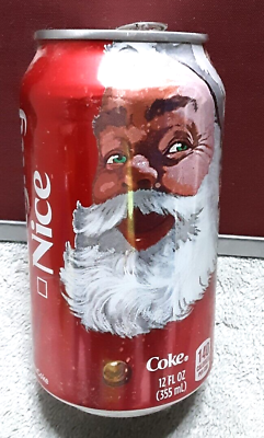 #ad 2016 Coca Cola Santa Claus Naughty Nice Soda can opened $4.99