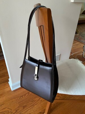 #ad NEW Brown Bag MOM LOVES Faux Leather Dual Handle Shoulder Silverstone Hardware $36.90