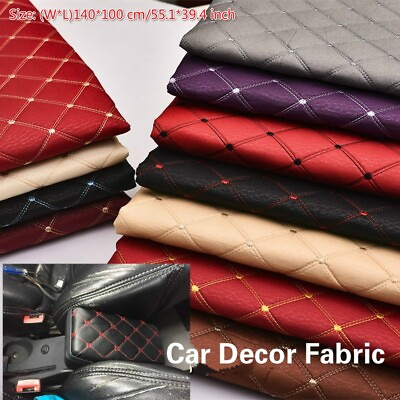 #ad Faux Leather Fabric Quilted Foam Car Furniture Upholstery DIY By the Meter $20.20