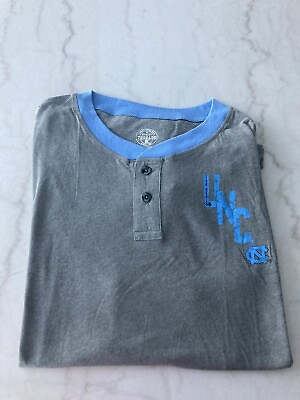 #ad UNC Tar Heels North Carolina Mens Large Gray amp; Blue 2 Button T Shirt Casual NWT $9.88