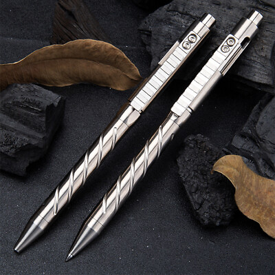 #ad 1PC EDC Titanium Alloy Pocket Pen Retractable Metal Ballpoint Pen G2 Refill Gift $50.99