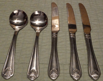 #ad Lot Of 5 Walco WC05 Stainless Shell Flatware Mixed Lot $17.50