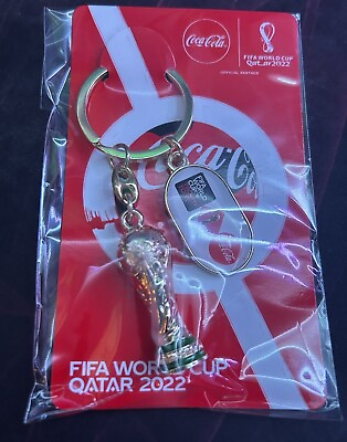 #ad Coca Cola Official FIFA World Cup Qatar 2022 Trophy Keychain Brand New $12.99