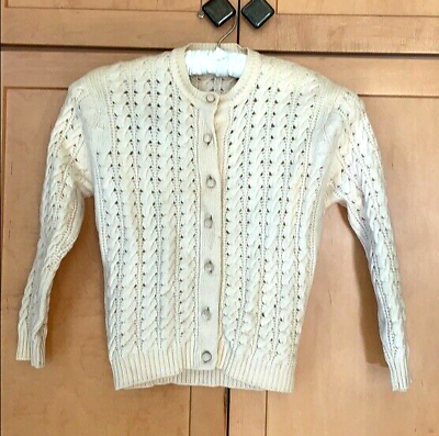 Vintage Cable CARDIGAN SWEATER made in Hong Kong for Lord amp; Taylor $32.00