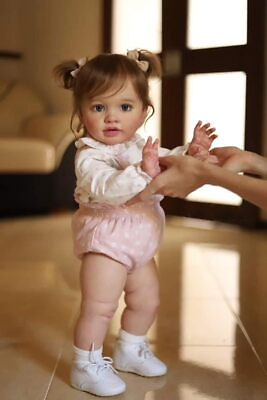 #ad Big Reborn Realistic Baby Doll Reborn Toddler Girl Life Newborn Silicone Doll $71.99
