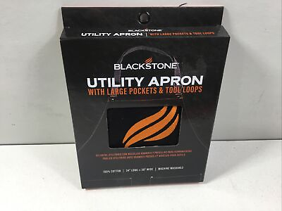 #ad Blackstone Grill 3047 Utility Apron Cotton Black Pockets Tool Loops NEW 34 x 30 $27.95