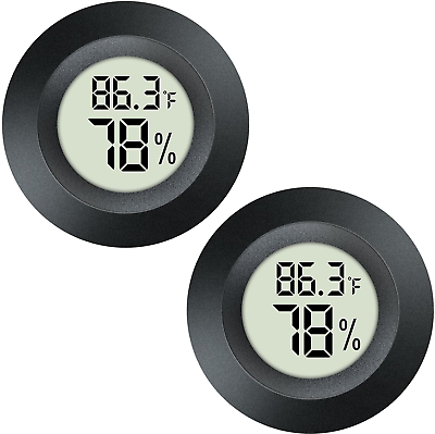 #ad 2 Pack Hygrometer Thermometer Mini Digital LCD Monitor Indoor Outdoor Humidity M $19.94