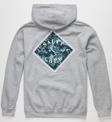 #ad Salty Crew Men#x27;s Shelter Fill Graphic Print Hoodie Sweatshirt in Heather Grey $34.99