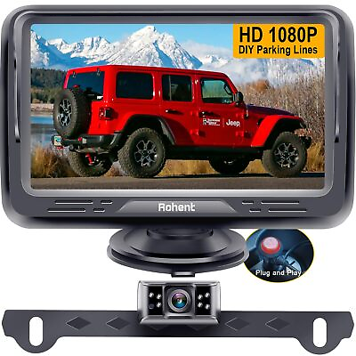 #ad Backup Camera Monitor HD 1080P Night Vision Waterproof Car Truck License Plat... $47.41